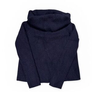 THE ROW Women's Wide Turtleneck 100% Cashmere Navy Sweater Made in USA Size XS